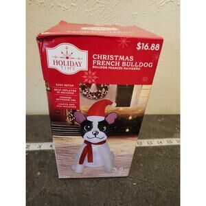 Holiday Time French Bulldog Boston Terrier‎ Christmas Inflatable Outdoor Decor